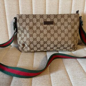 Gucci Pre-Owned Web Strap Messenger Bag Canvas Small crossbody bag